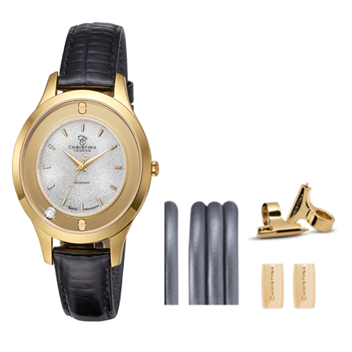 Collect ur 331GWBL-Magic Forgyldt  + Gunmetal Watch Cord set - Christina Jewelry & Watches